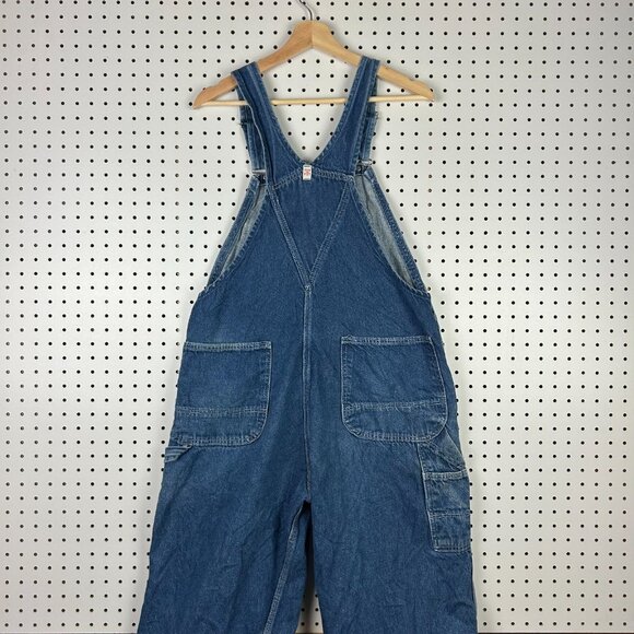 Tuf Nut Overalls 34x30 Carpenter Farmer Adult Jeans Blue Denim Work USA 90s - Picture 5 of 8